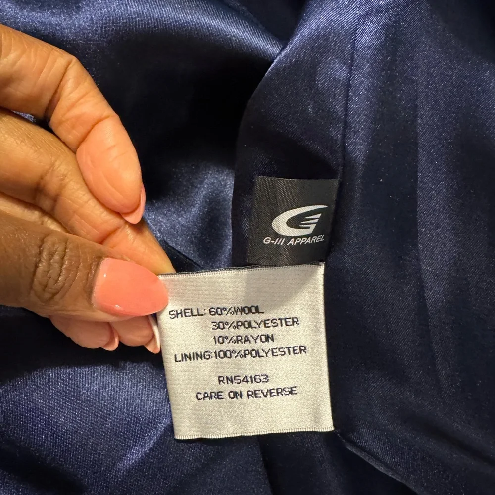 Kenneth Cole Blue Trench Coat Classic Tailored Design - Picture 5 of 5